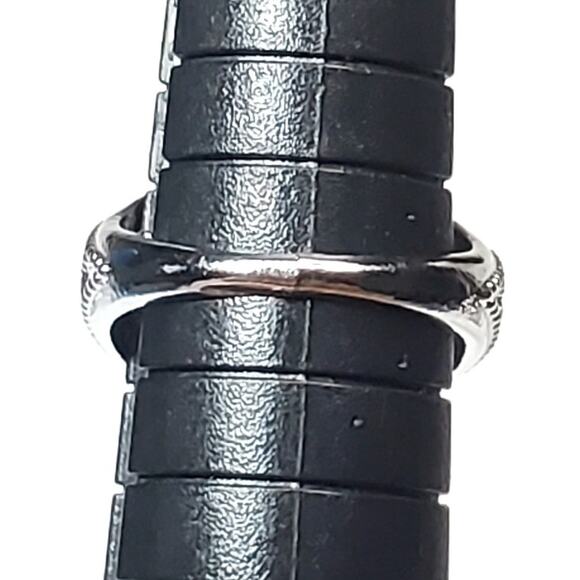 Silver Tone Ring Sz 5 Unsigned Light Blue Cabochon - Picture 4 of 5